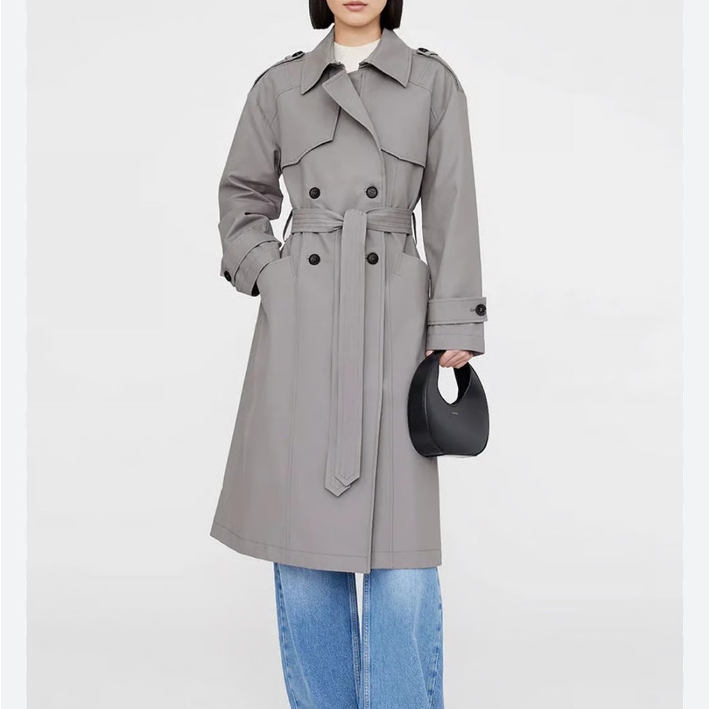 NWT NEW ANINE BING Finley Trench Coat in Grey